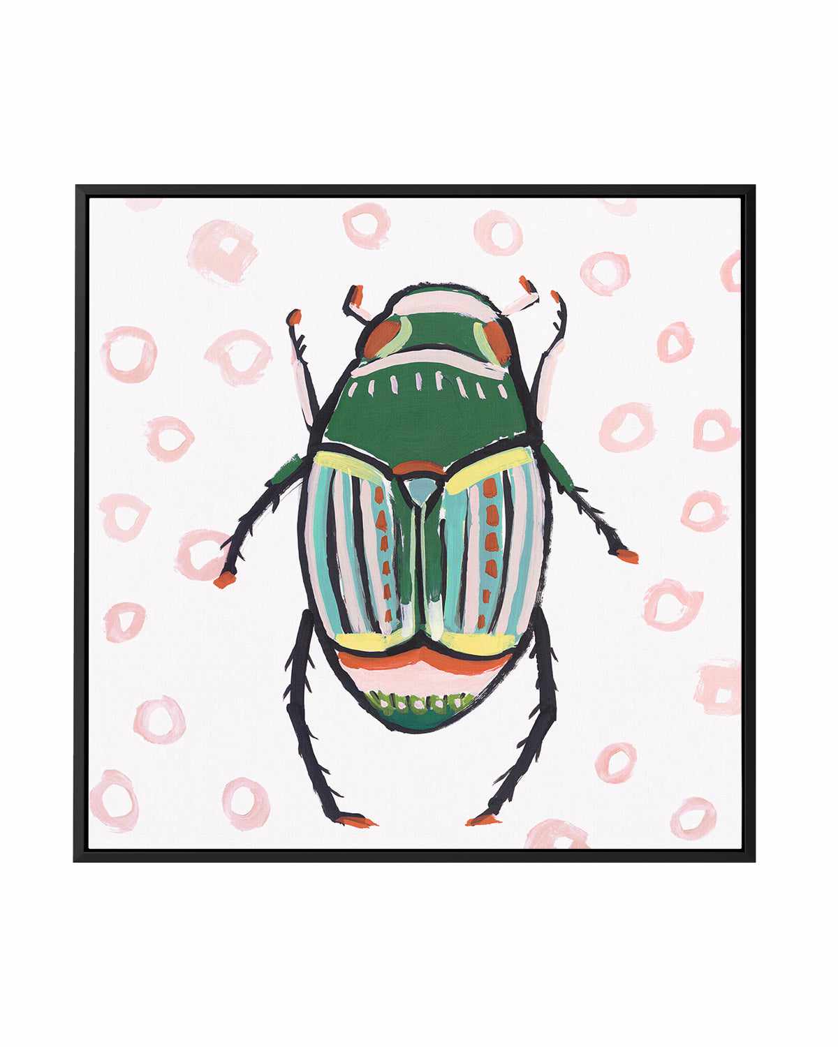 Emerald Beetle | Framed Canvas Art Print