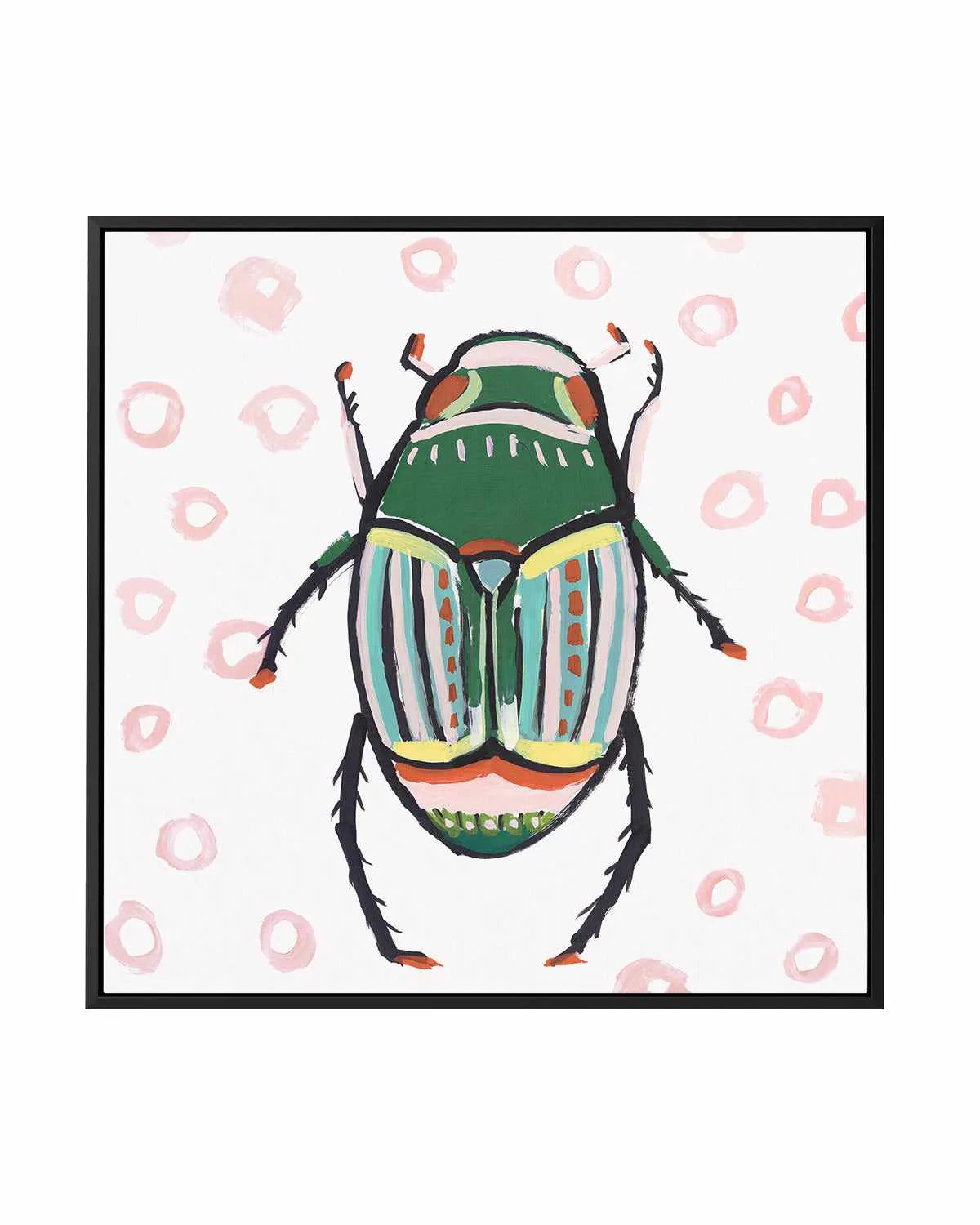 Emerald Beetle | Framed Canvas Art Print from Olive et Oriel where you can shop wallpaper and artworks online