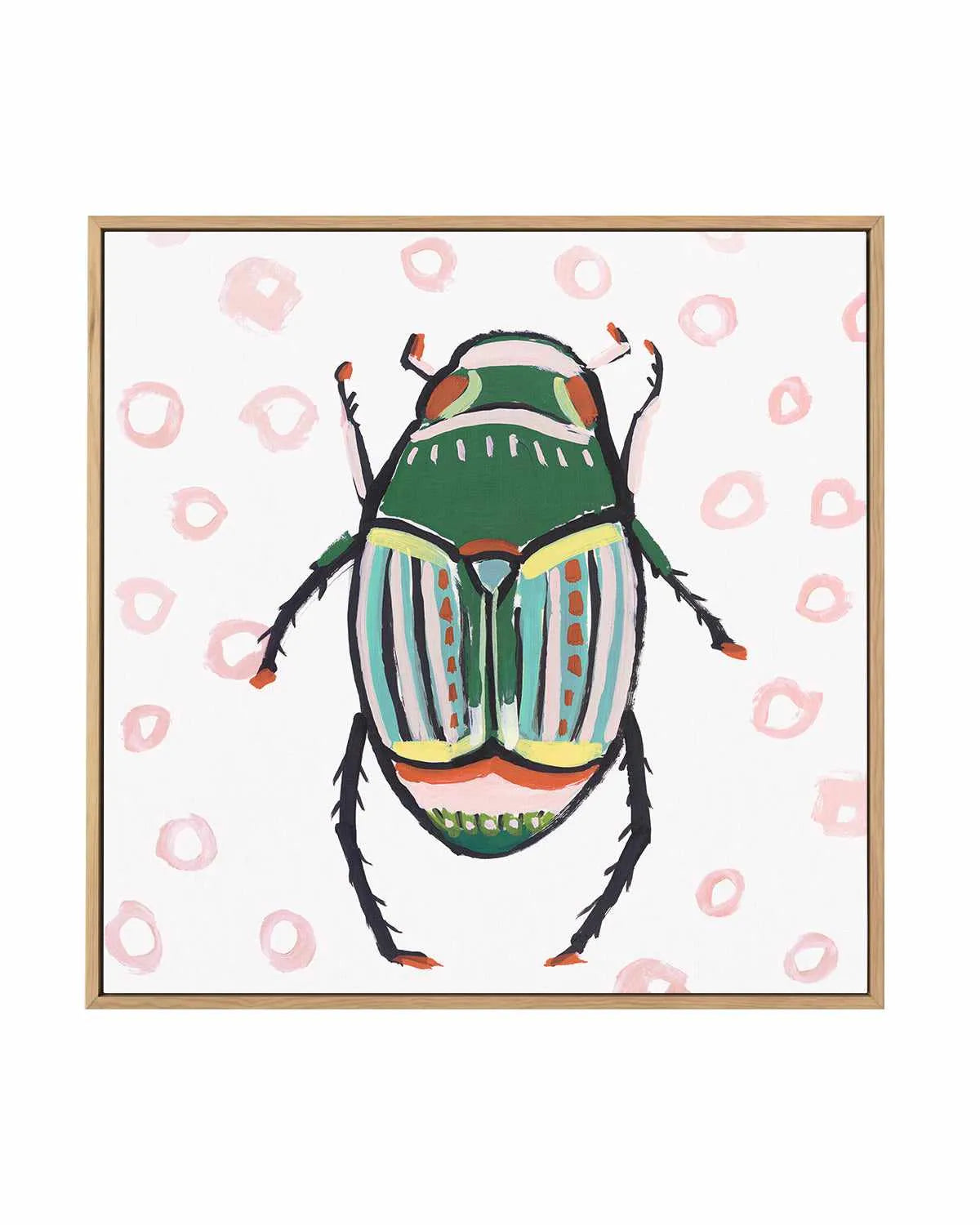 Emerald Beetle | Framed Canvas Art Print from Olive et Oriel where you can shop wallpaper and artworks online