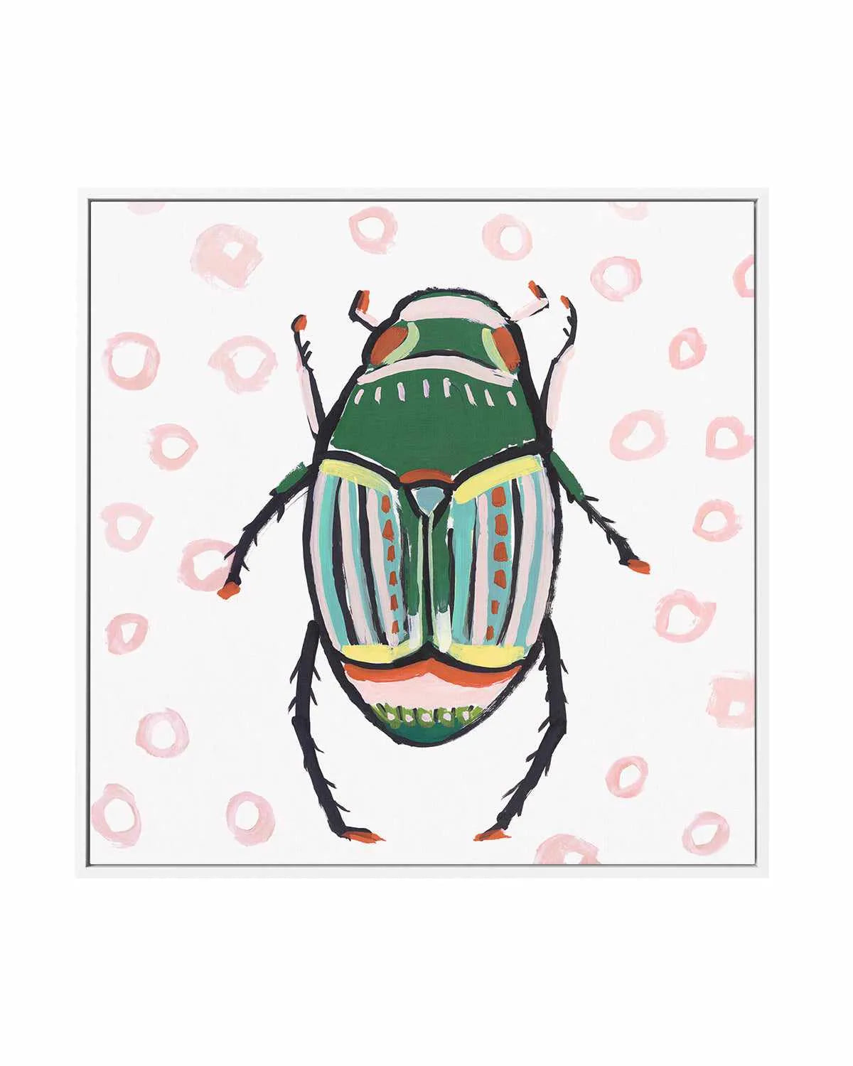 Emerald Beetle | Framed Canvas Art Print from Olive et Oriel where you can shop wallpaper and artworks online