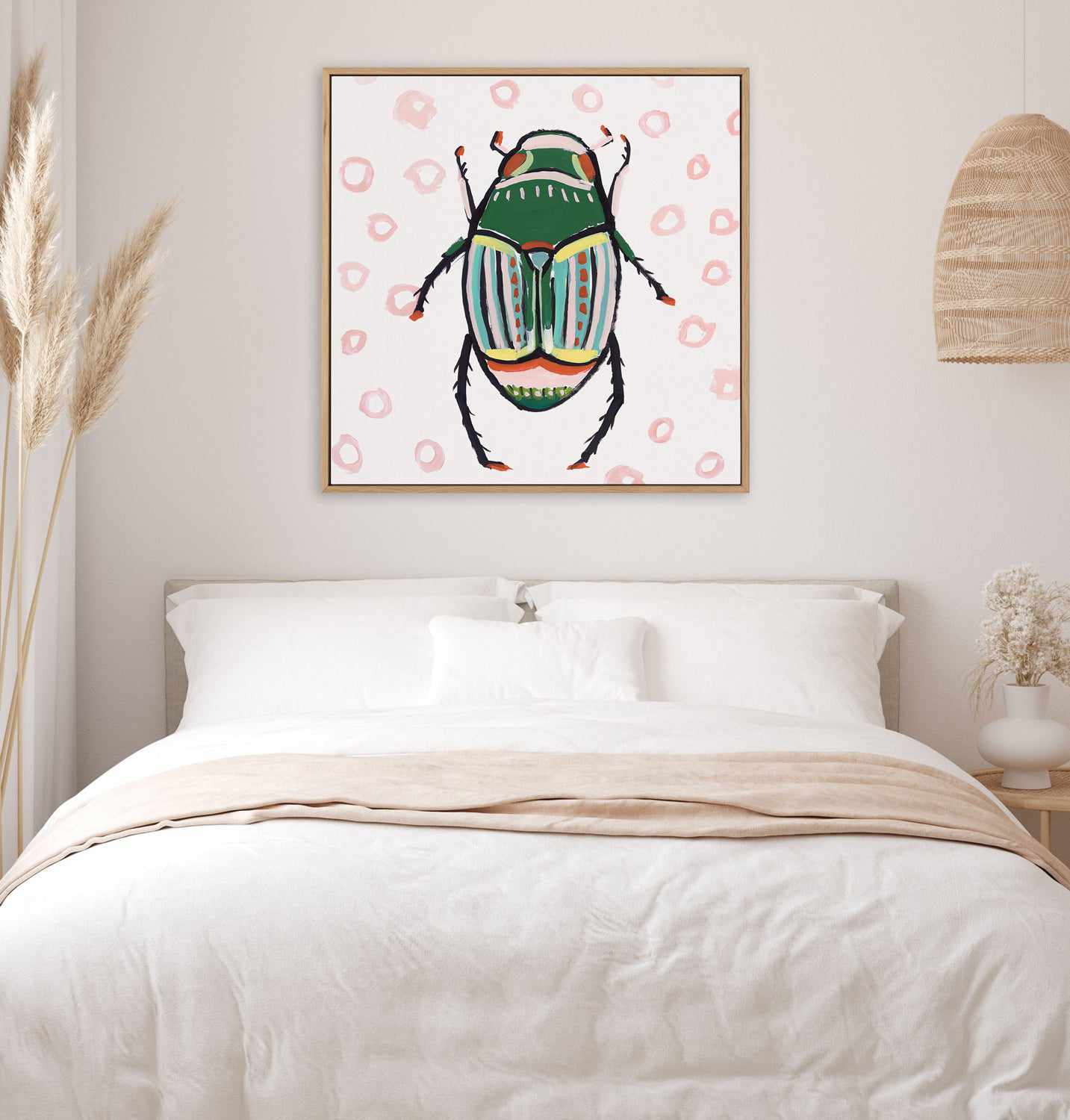 Emerald Beetle | Framed Canvas Art Print