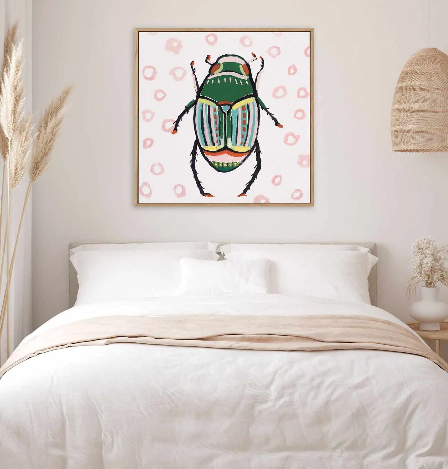Emerald Beetle | Framed Canvas Art Print from Olive et Oriel where you can shop wallpaper and artworks online