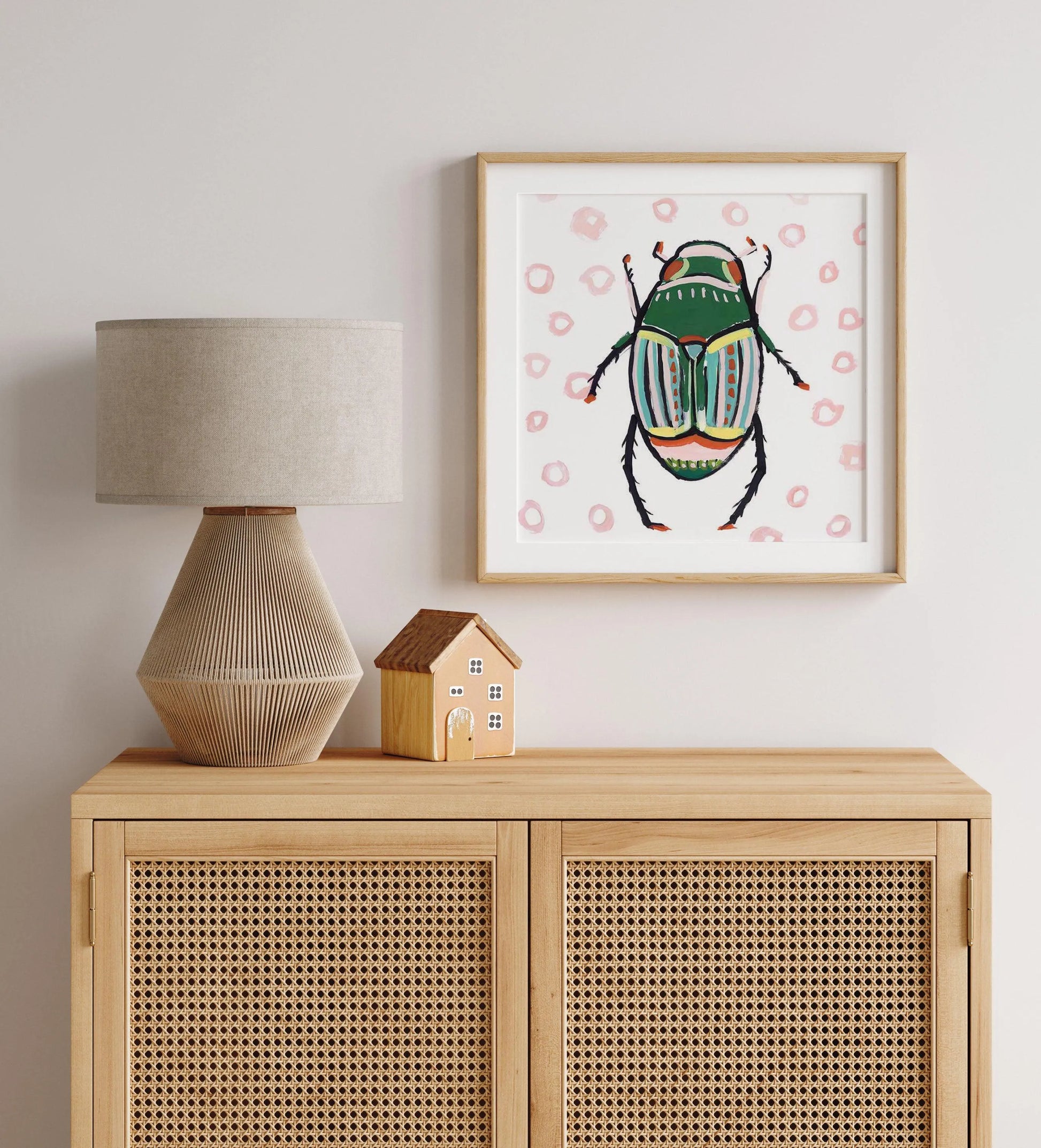 Emerald Beetle Art Print from Olive et Oriel where you can shop wallpaper and artworks online