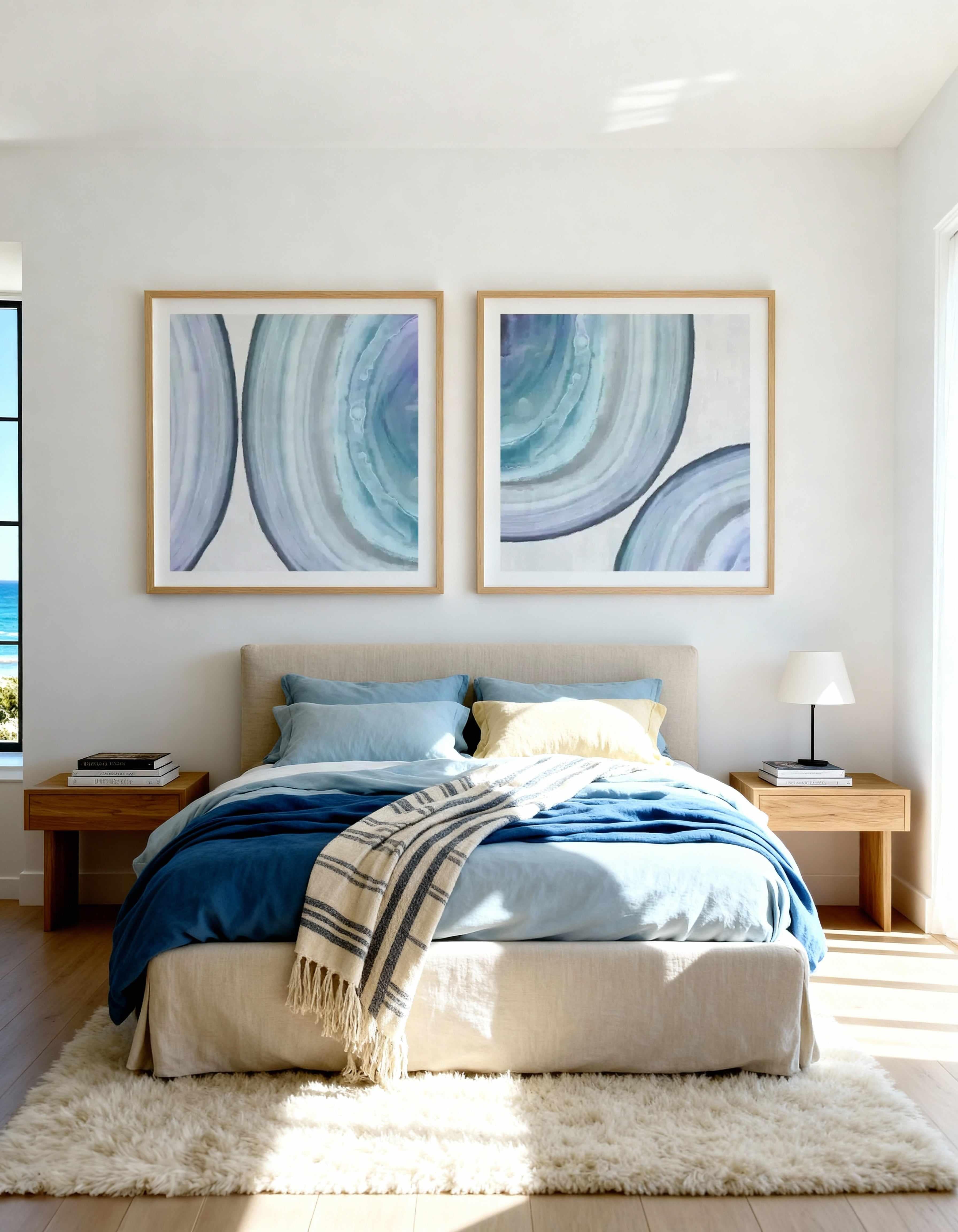 Endless Blue I & II Art Print Set of 2 | Matching Wall Art from Olive et Oriel where you can shop wallpaper and artworks online