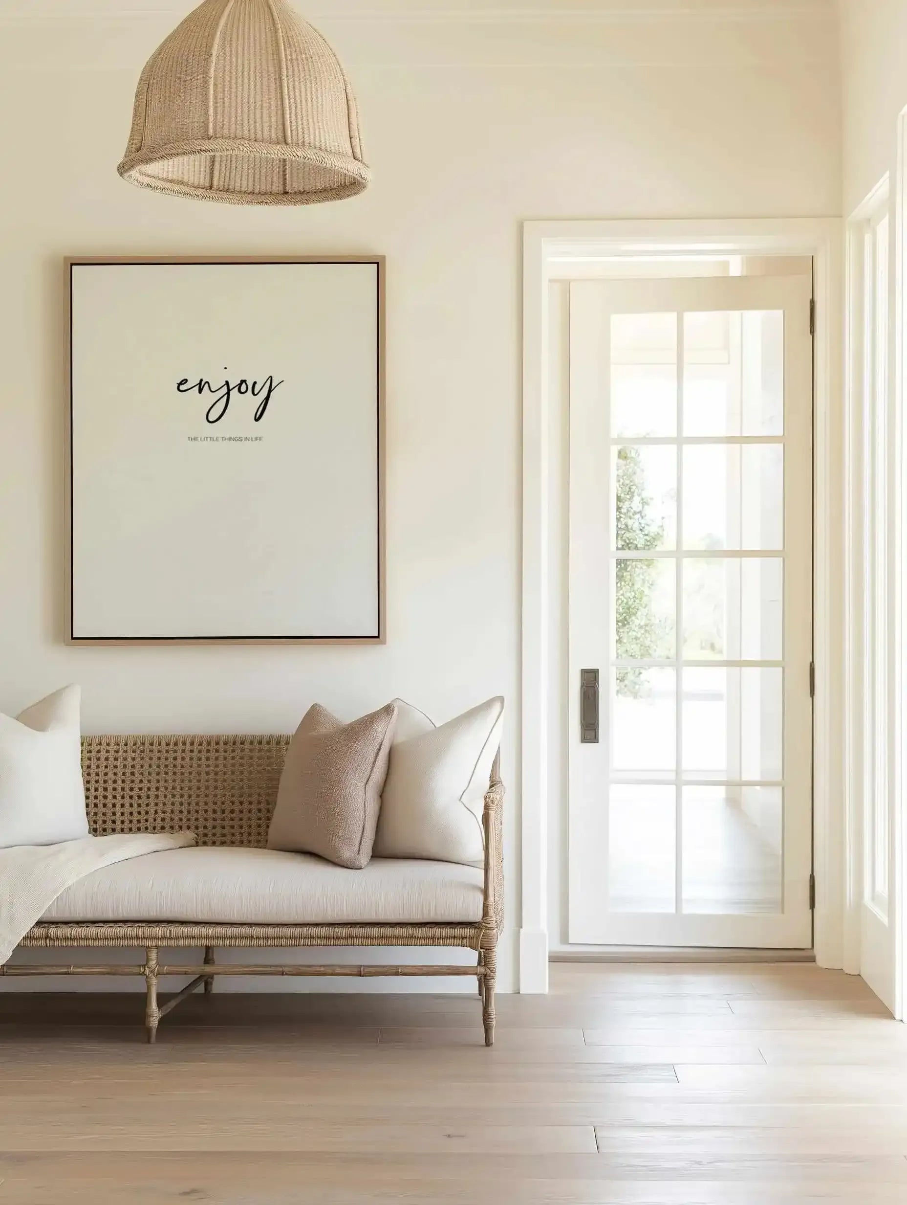 Enjoy The Little Things | Framed Canvas Art Print from Olive et Oriel where you can shop wallpaper and artworks online