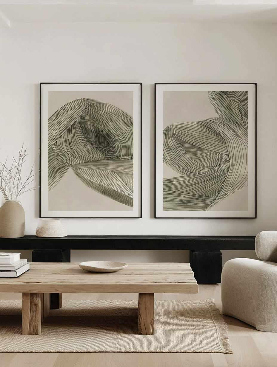 Entwined Lines I & II Art Print Set of 2 | Matching Wall Art from Olive et Oriel where you can shop wallpaper and artworks online