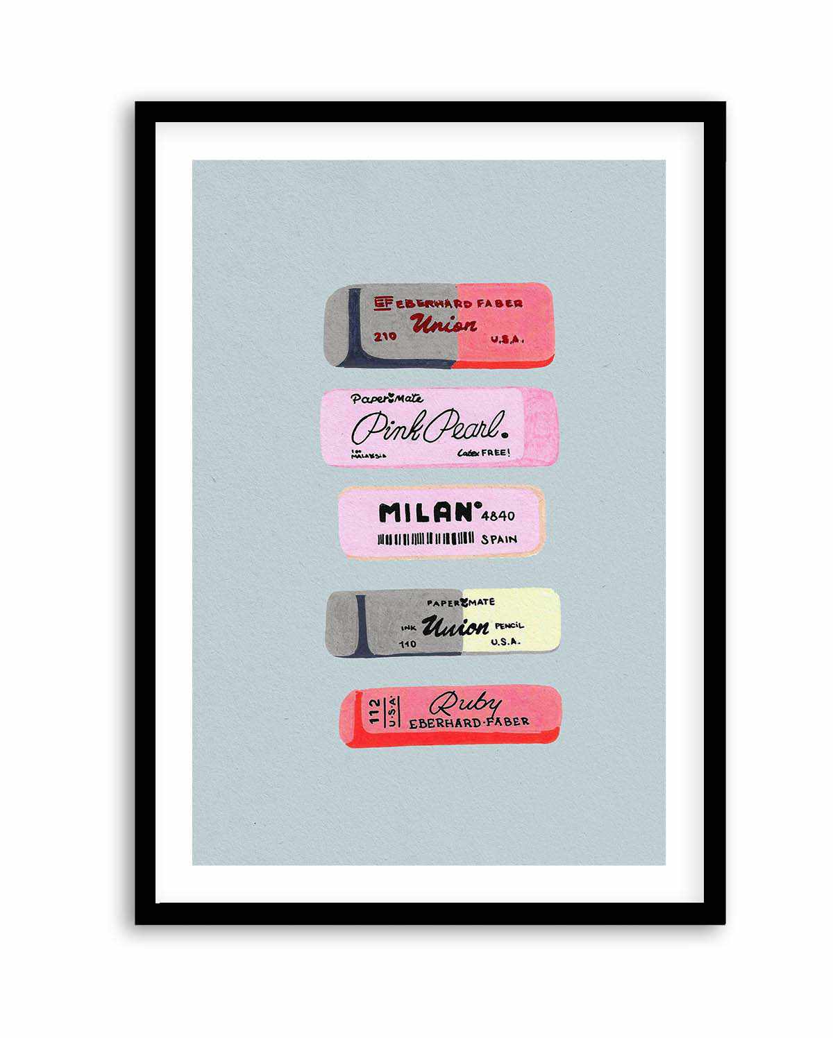 Erasers Art Print by Studio Mandariini | Art Print