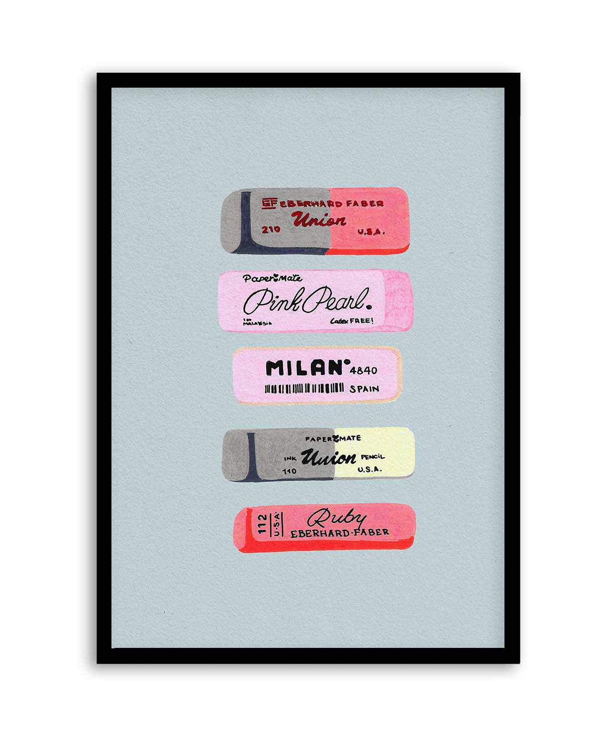 Erasers Art Print by Studio Mandariini | Art Print