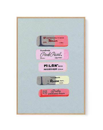 Erasers Art Print by Studio Mandariini | Framed Canvas Art Print from Olive et Oriel where you can shop wallpaper and artworks online