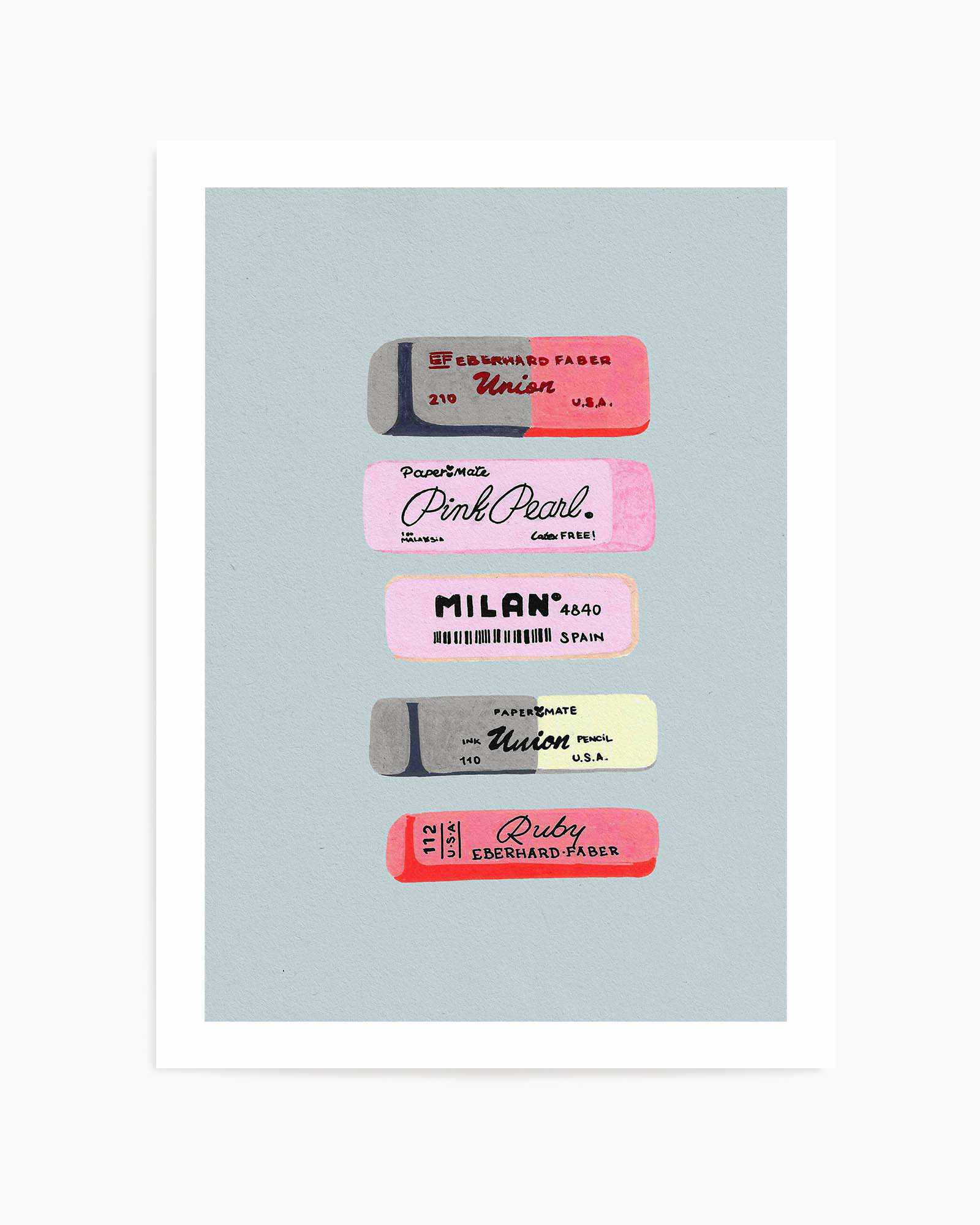 Erasers Art Print by Studio Mandariini | Art Print