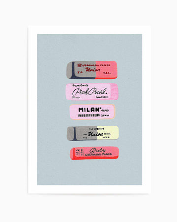 Erasers Art Print by Studio Mandariini | Art Print from Olive et Oriel where you can shop wallpaper and artworks online