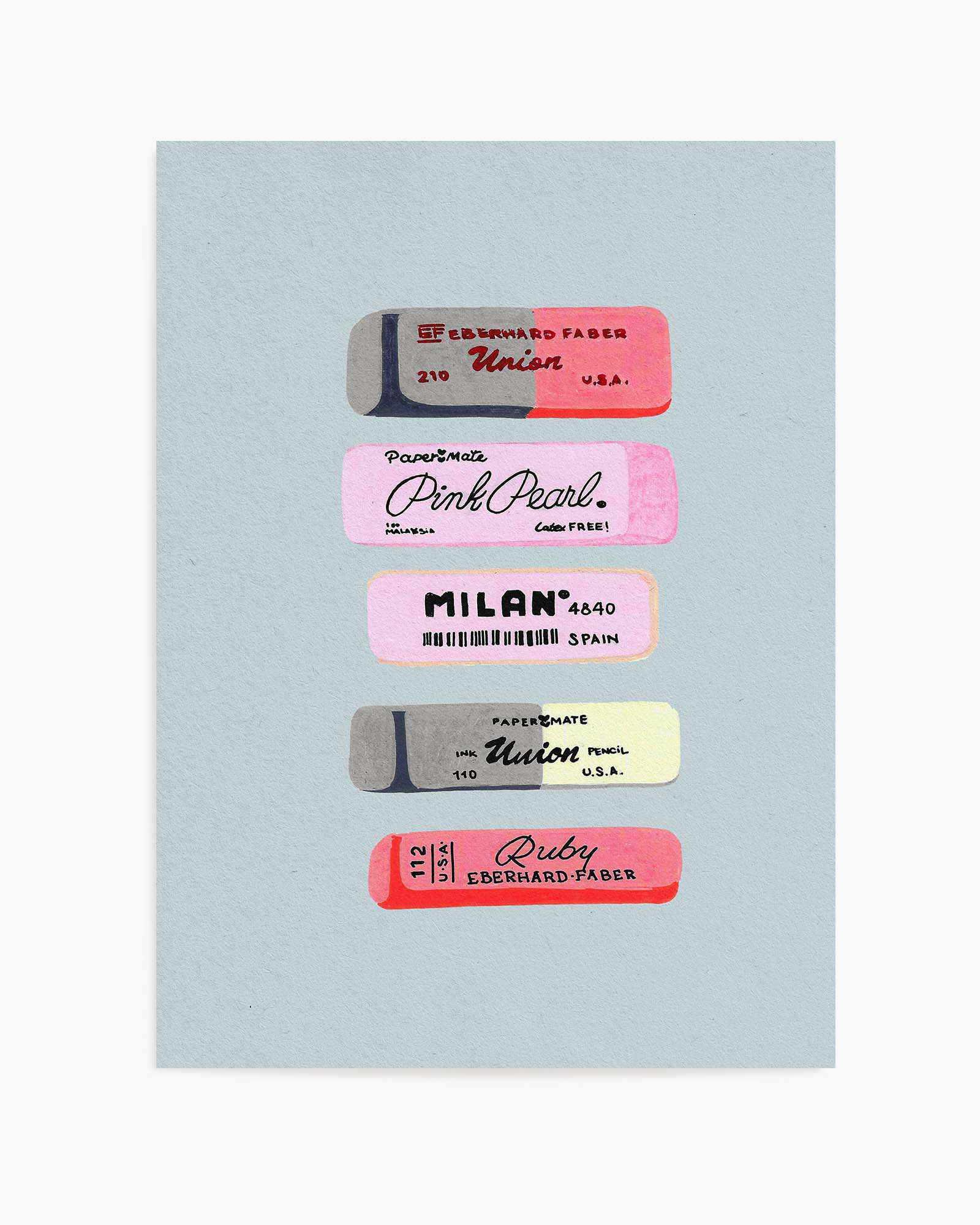 Erasers Art Print by Studio Mandariini | Art Print