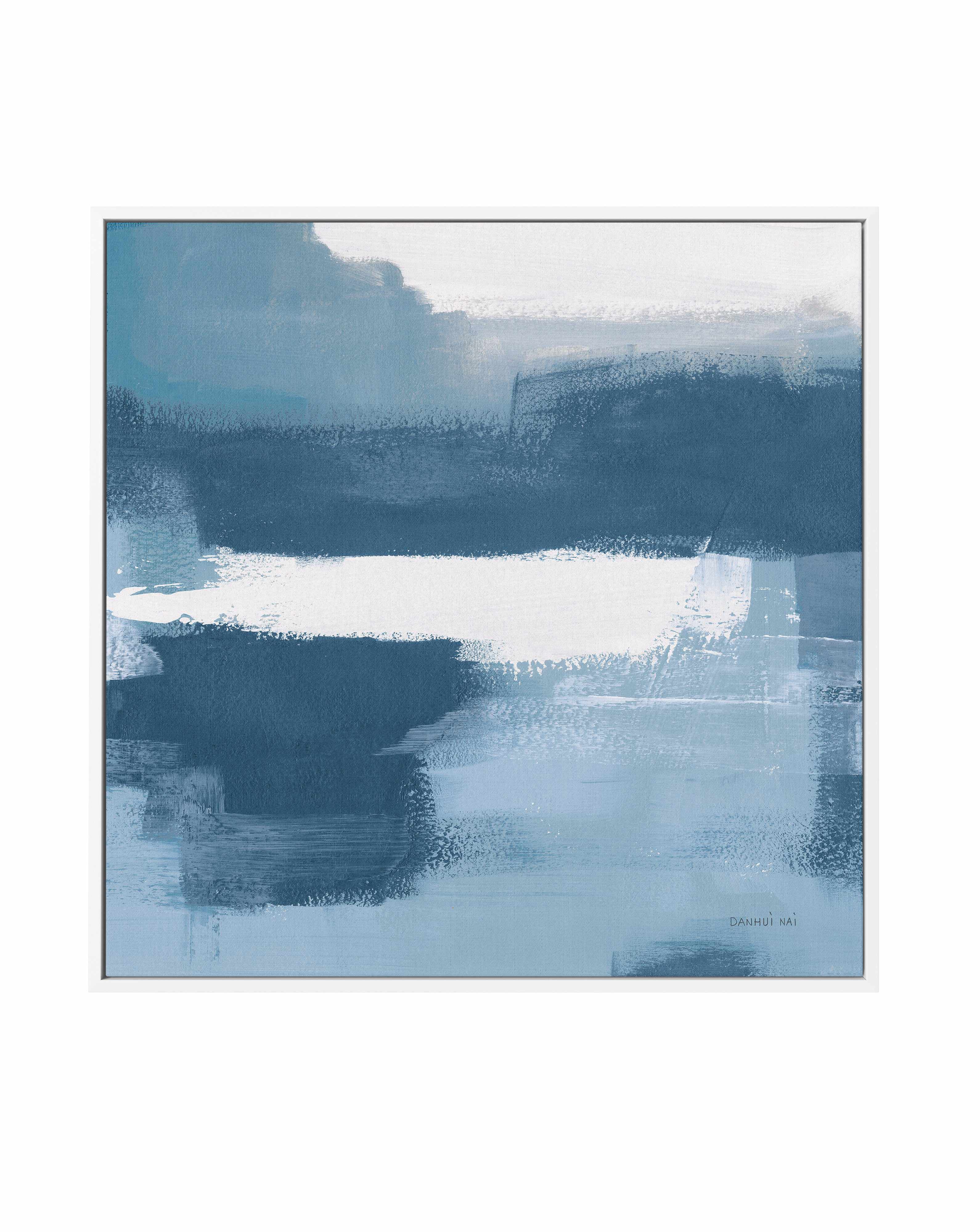 Escalante Mood Blue and White SQ | Framed Canvas Art Print