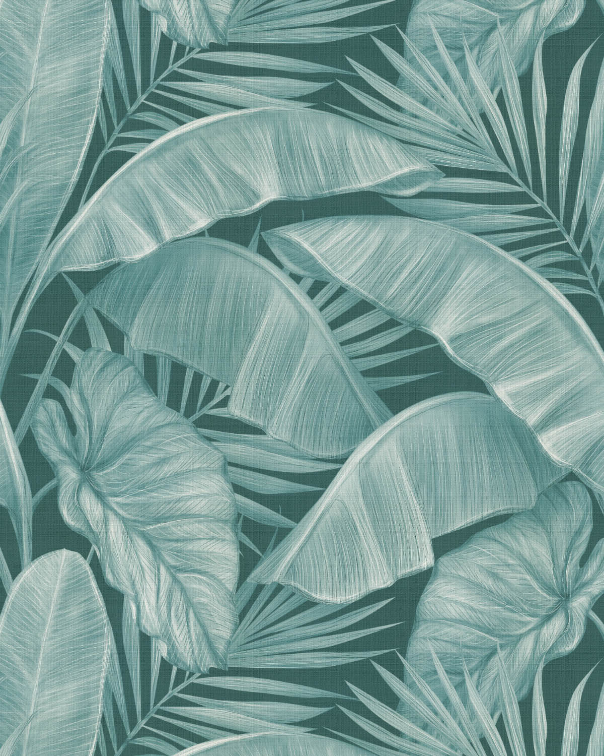 Escape To The Tropics Large Deep Teal Blue Wallpaper