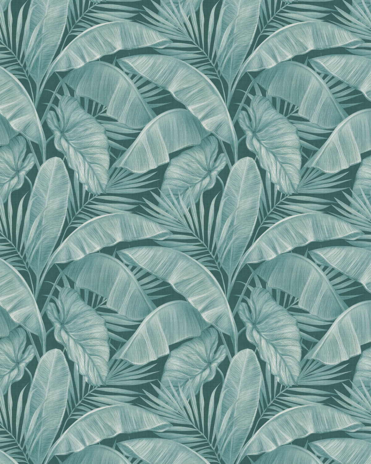 Escape To The Tropics Petite Deep Teal Blue Wallpaper