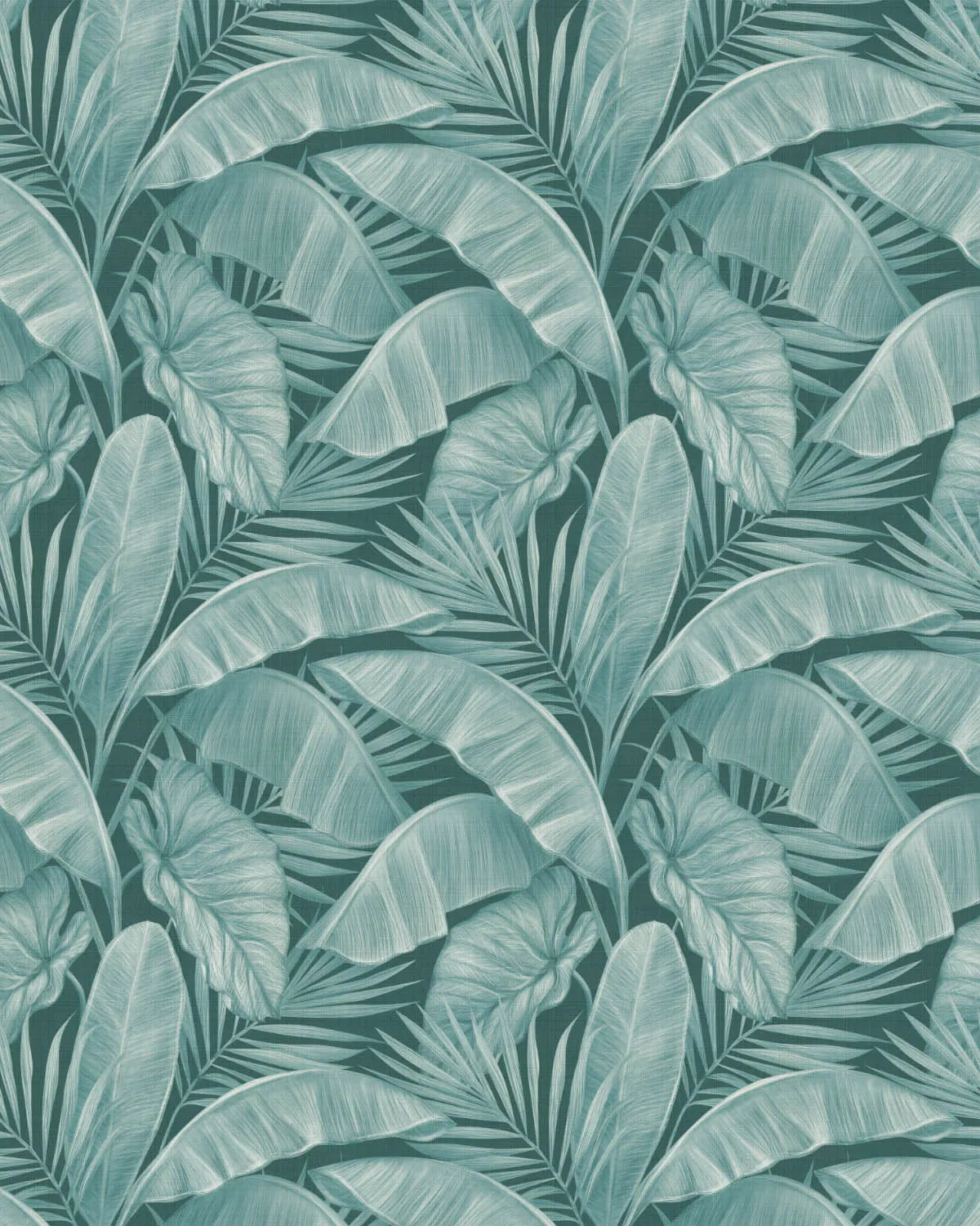 Escape To The Tropics Petite Deep Teal Blue Wallpaper from Olive et Oriel where you can shop wallpaper and artworks online