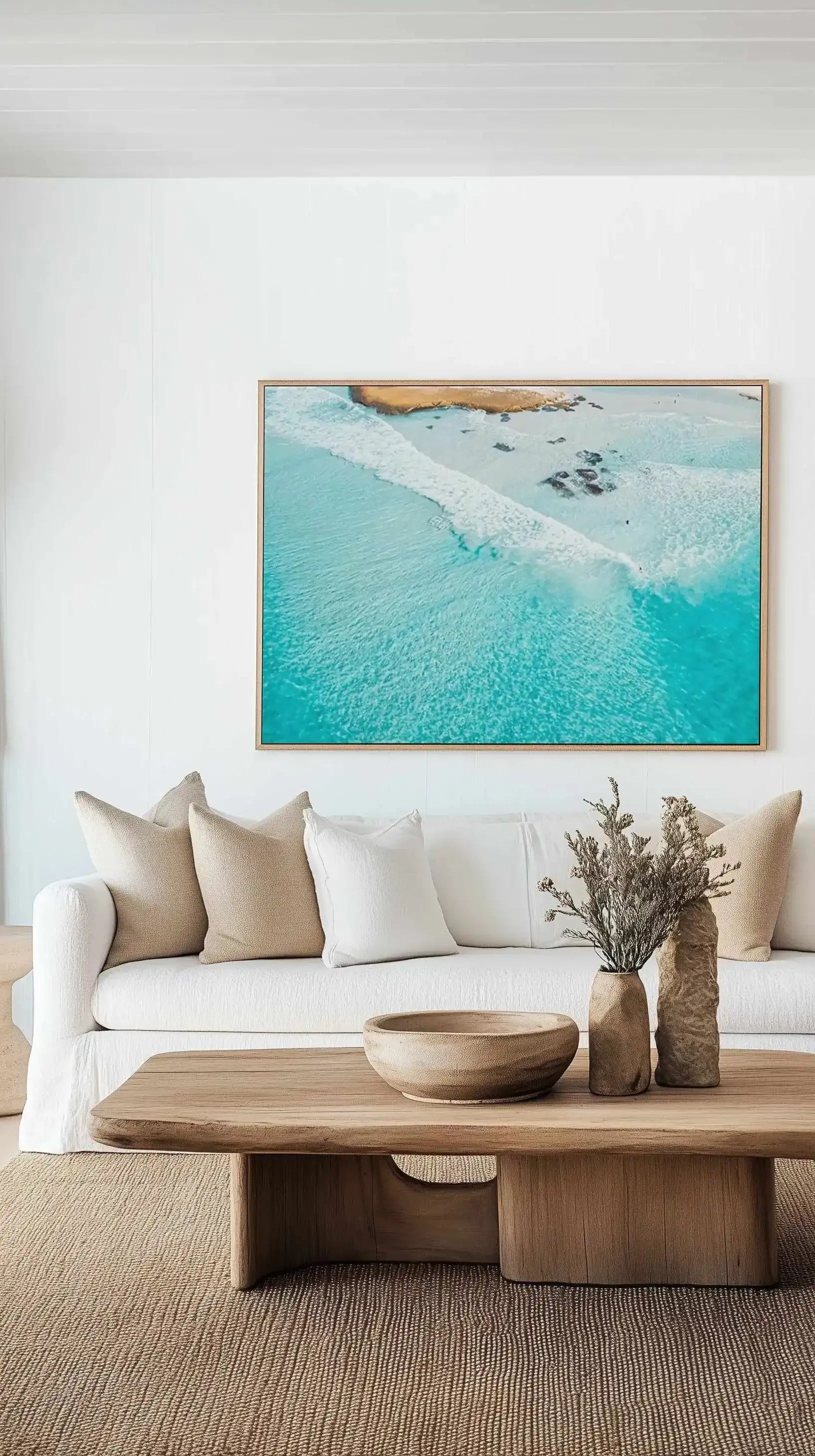 Esperance Surfer | Aerial Photo Wall Framed Canvas Art Print from Olive et Oriel where you can shop wallpaper and artworks online