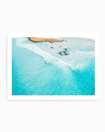 Esperance Surfer | Aerial Photo Wall Art Print aqua blue coastal art print