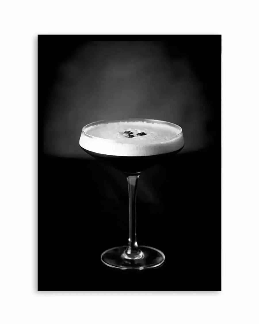 Espresso Martini Art Print black black & white vintage art print