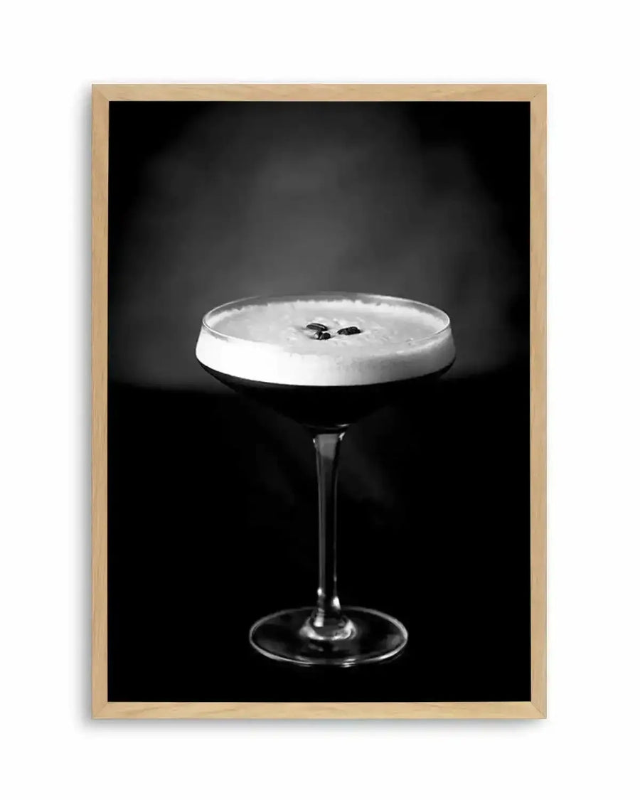 Espresso Martini Art Print black black & white vintage art print