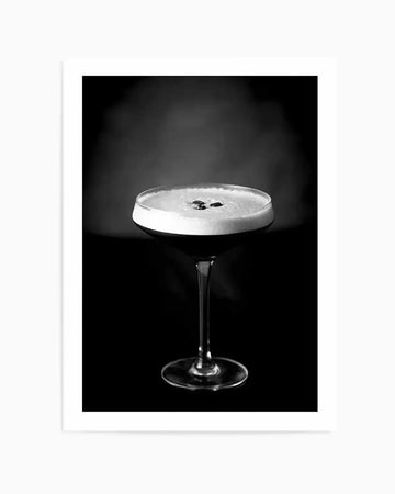 Espresso Martini Art Print black black & white vintage art print
