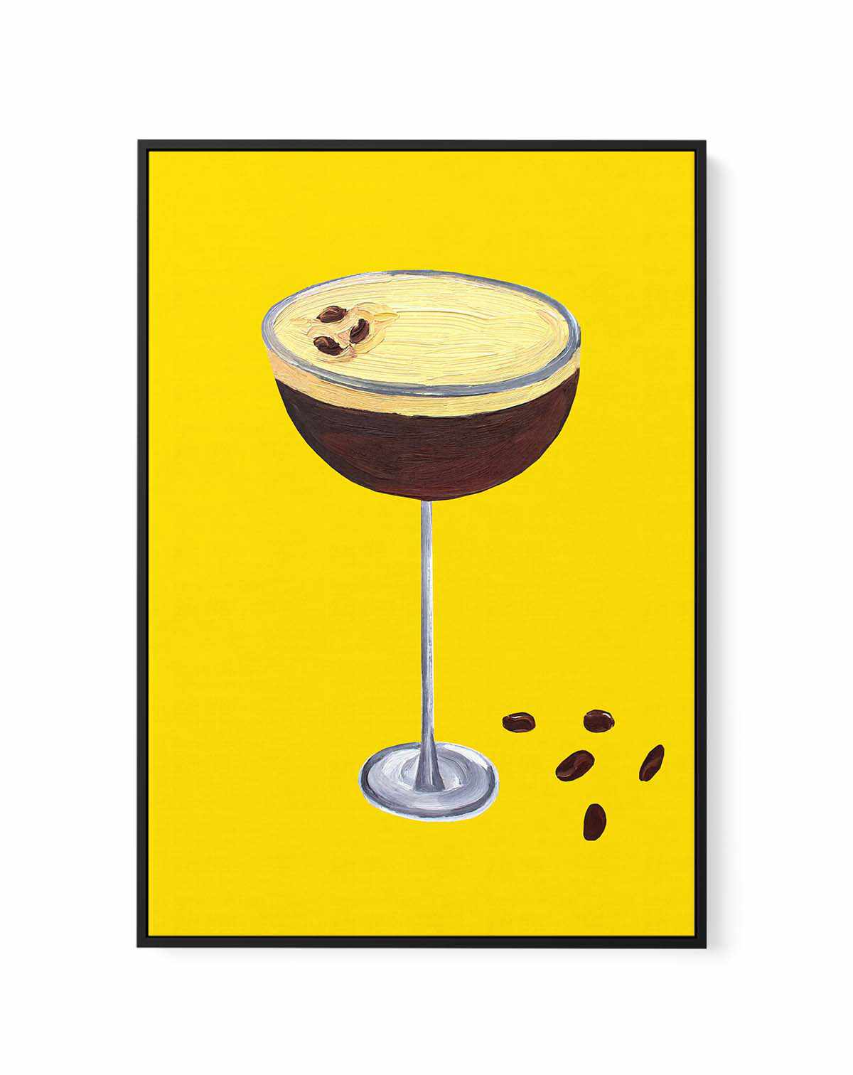 Espresso Martini Buttercup Yellow by Alice Straker | Framed Canvas Art Print