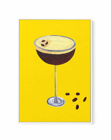 Espresso Martini Buttercup Yellow by Alice Straker | Framed Canvas Art Print from Olive et Oriel where you can shop wallpaper and artworks online