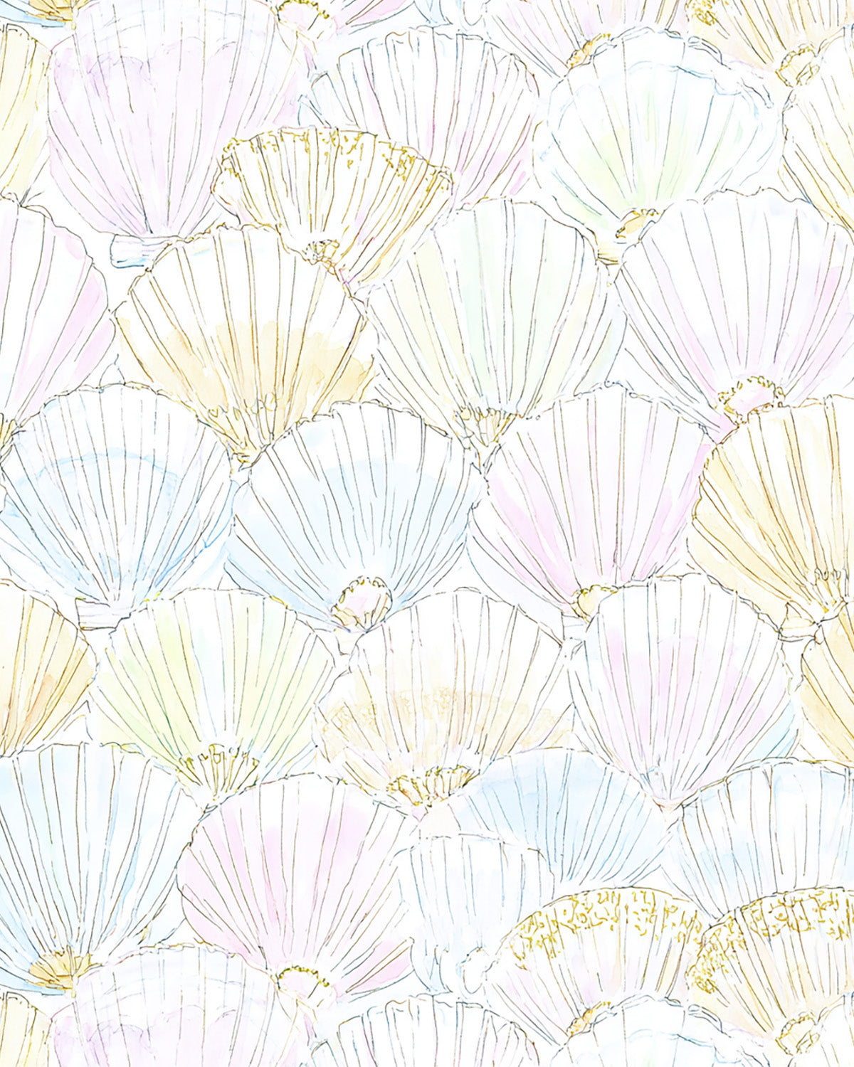 Ethereal Shells Wallpaper from Olive et Oriel where you can shop wallpaper and artworks online