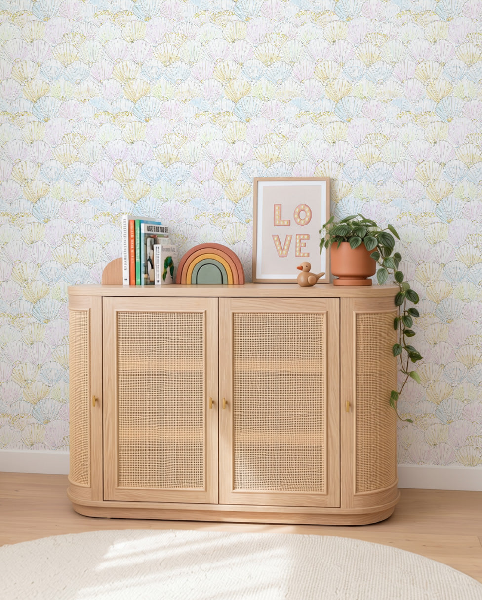 Ethereal Shells Wallpaper from Olive et Oriel where you can shop wallpaper and artworks online