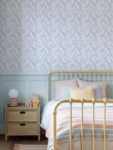 Eucalyptus Leaves 'Blue Grey' Wallpaper from Olive et Oriel where you can shop wallpaper and artworks online