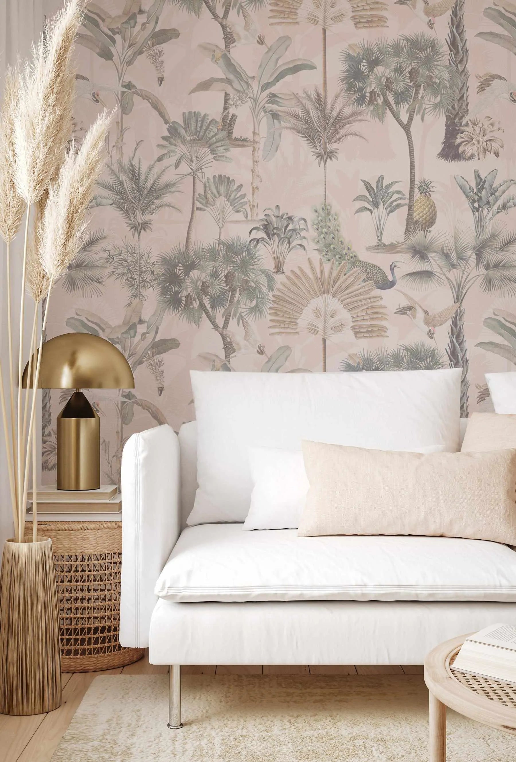 Exotica Palms in Golden Hour Wallpaper from Olive et Oriel where you can shop wallpaper and artworks online