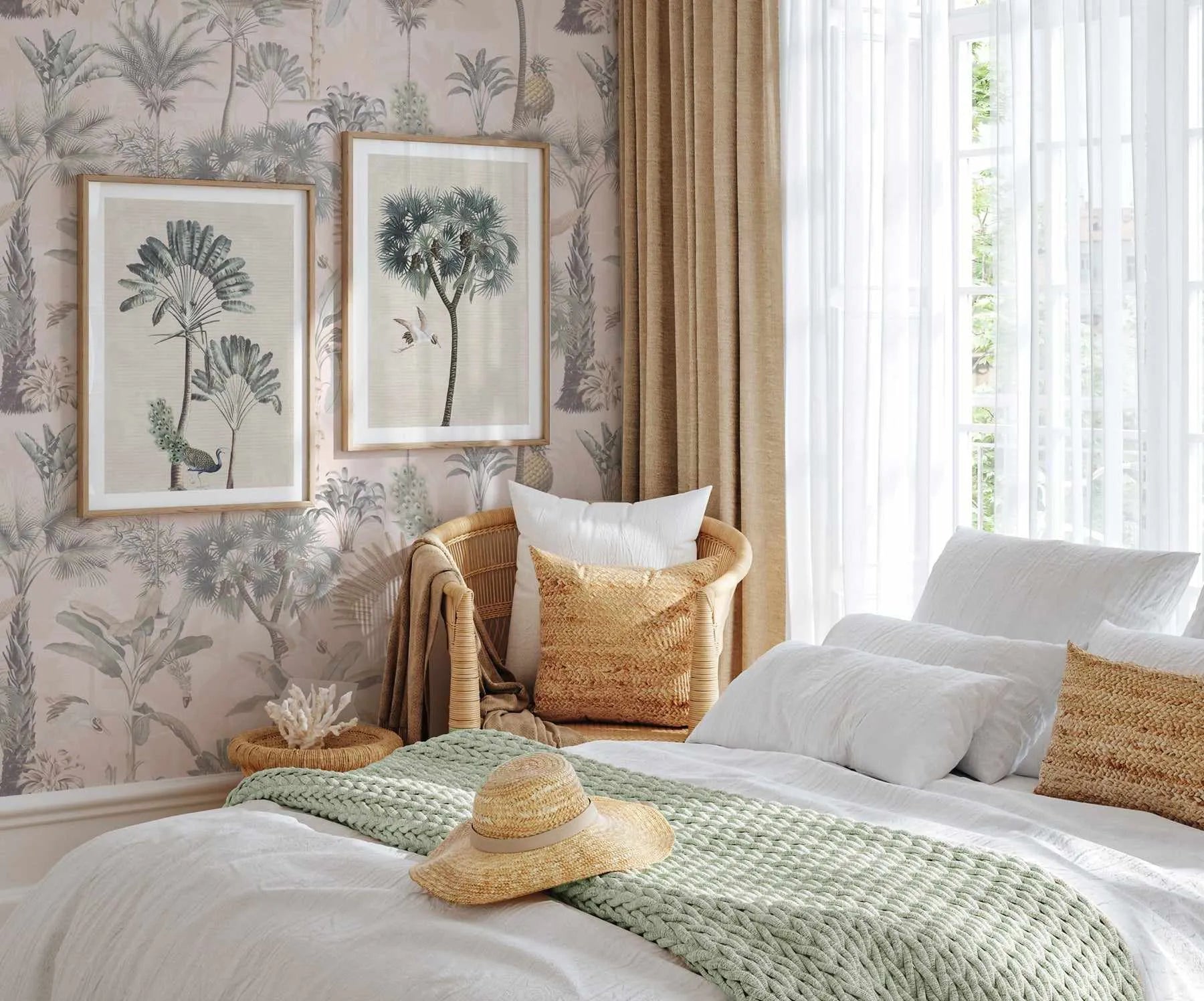 Exotica Palms in Golden Hour Wallpaper from Olive et Oriel where you can shop wallpaper and artworks online