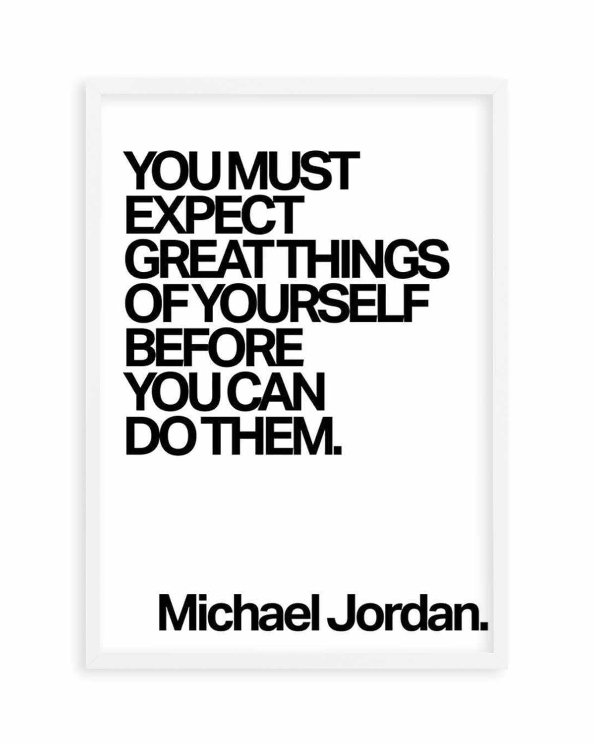 Expect Great Things Quote | Michael Jordan Art Print