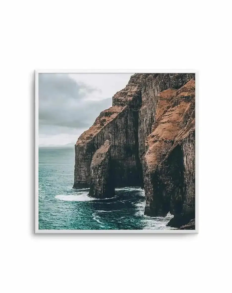 Faroe Cliffs | SQ Art Print-PRINT-Olive et Oriel-Olive et Oriel-Buy-Australian-Art-Prints-Online-with-Olive-et-Oriel-Your-Artwork-Specialists-Austrailia-Decorate-With-Coastal-Photo-Wall-Art-Prints-From-Our-Beach-House-Artwork-Collection-Fine-Poster-and-Framed-Artwork