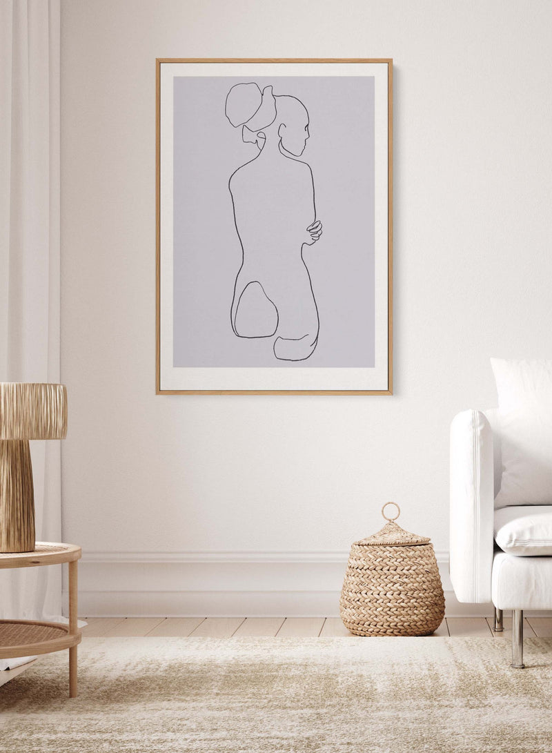 FEMALE LINES l By Jorgen Hansson | Framed Canvas Art Print