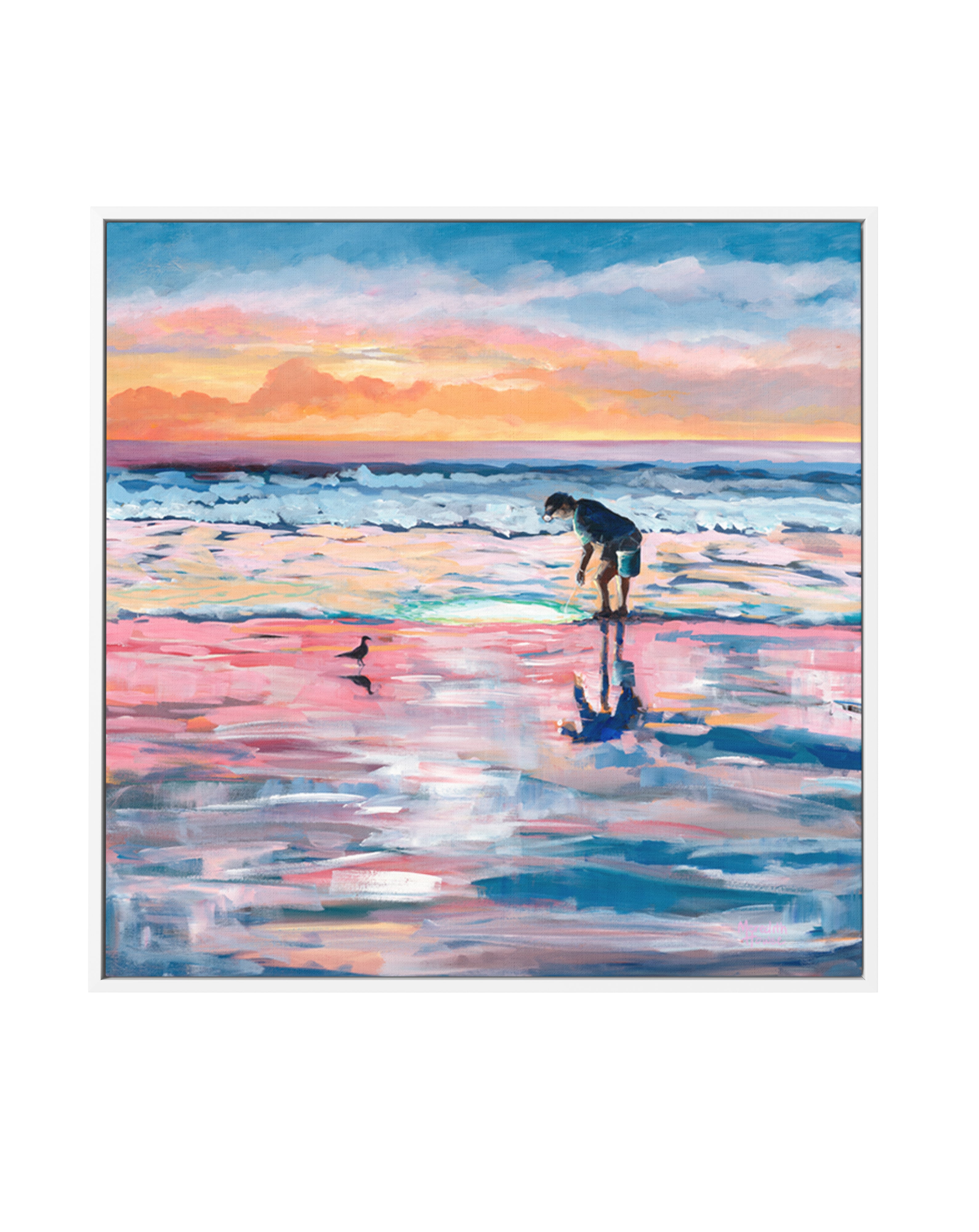 Fishing the Shallows by Meredith Howse | Framed Canvas Art Print