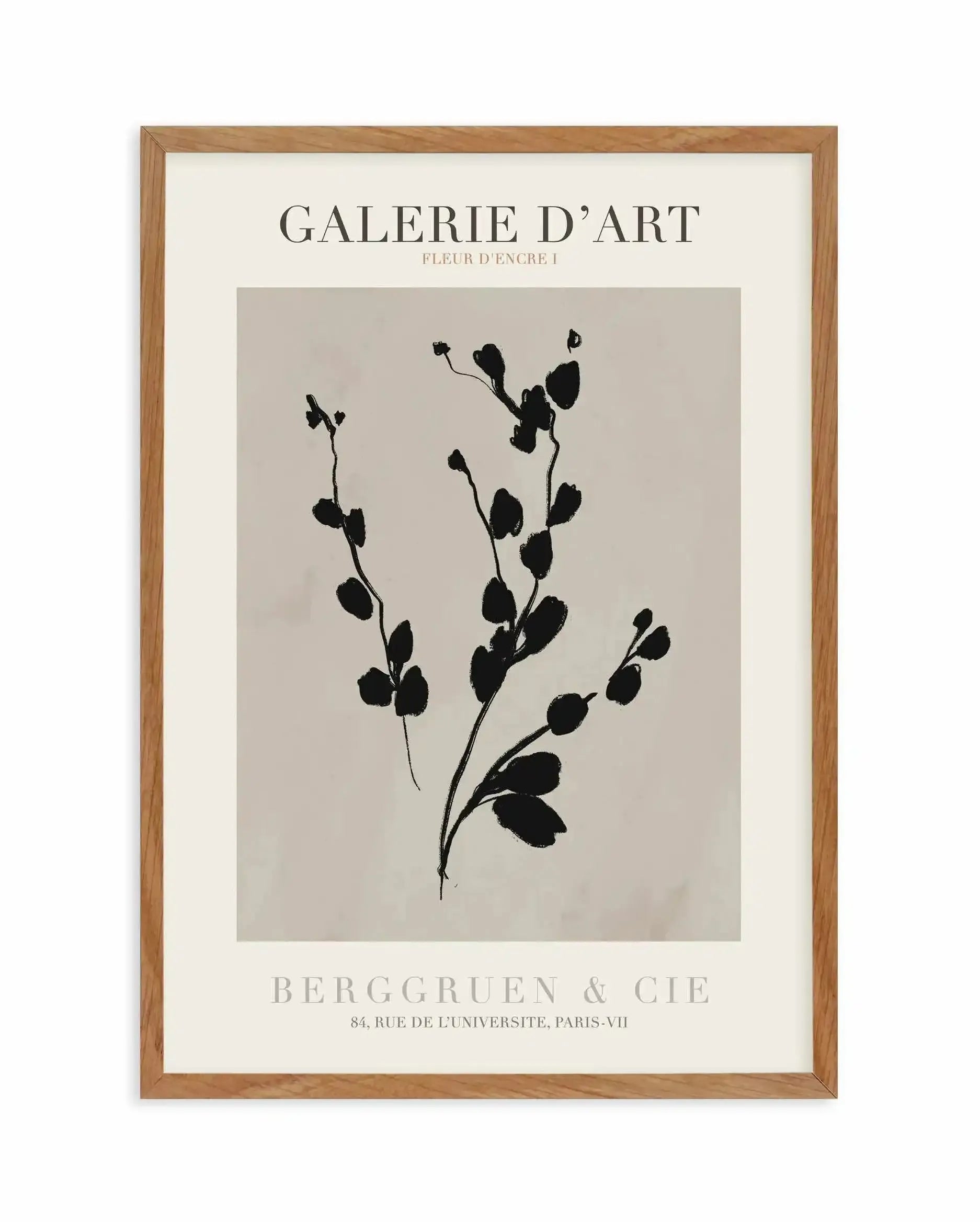 Fleur D'Encre I Art Print-PRINT-Olive et Oriel-Olive et Oriel-50x70 cm | 19.6" x 27.5"-Walnut-With White Border-Buy-Australian-Art-Prints-Online-with-Olive-et-Oriel-Your-Artwork-Specialists-Austrailia-Decorate-With-Coastal-Photo-Wall-Art-Prints-From-Our-Beach-House-Artwork-Collection-Fine-Poster-and-Framed-Artwork