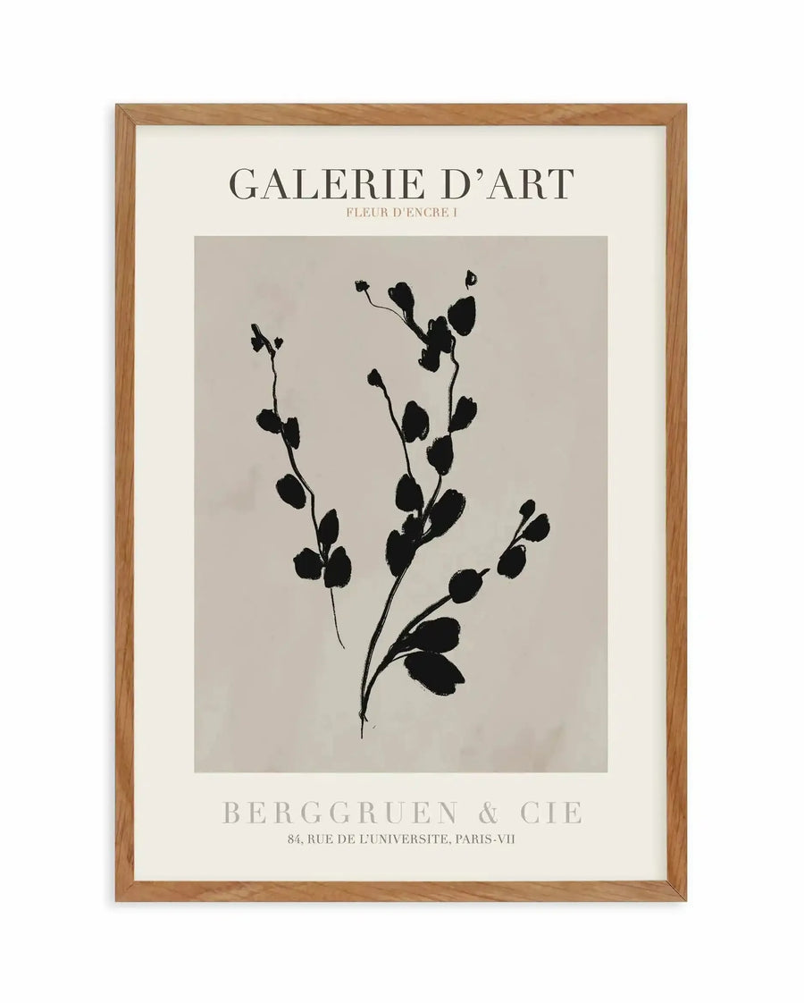 Fleur D'Encre I Art Print-PRINT-Olive et Oriel-Olive et Oriel-50x70 cm | 19.6" x 27.5"-Walnut-With White Border-Buy-Australian-Art-Prints-Online-with-Olive-et-Oriel-Your-Artwork-Specialists-Austrailia-Decorate-With-Coastal-Photo-Wall-Art-Prints-From-Our-Beach-House-Artwork-Collection-Fine-Poster-and-Framed-Artwork
