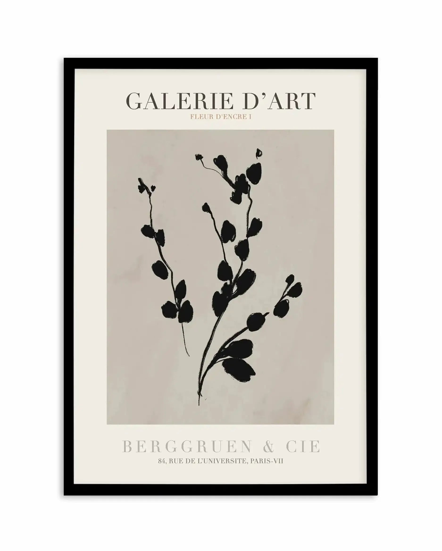 Fleur D'Encre I Art Print-PRINT-Olive et Oriel-Olive et Oriel-A5 | 5.8" x 8.3" | 14.8 x 21cm-Black-With White Border-Buy-Australian-Art-Prints-Online-with-Olive-et-Oriel-Your-Artwork-Specialists-Austrailia-Decorate-With-Coastal-Photo-Wall-Art-Prints-From-Our-Beach-House-Artwork-Collection-Fine-Poster-and-Framed-Artwork