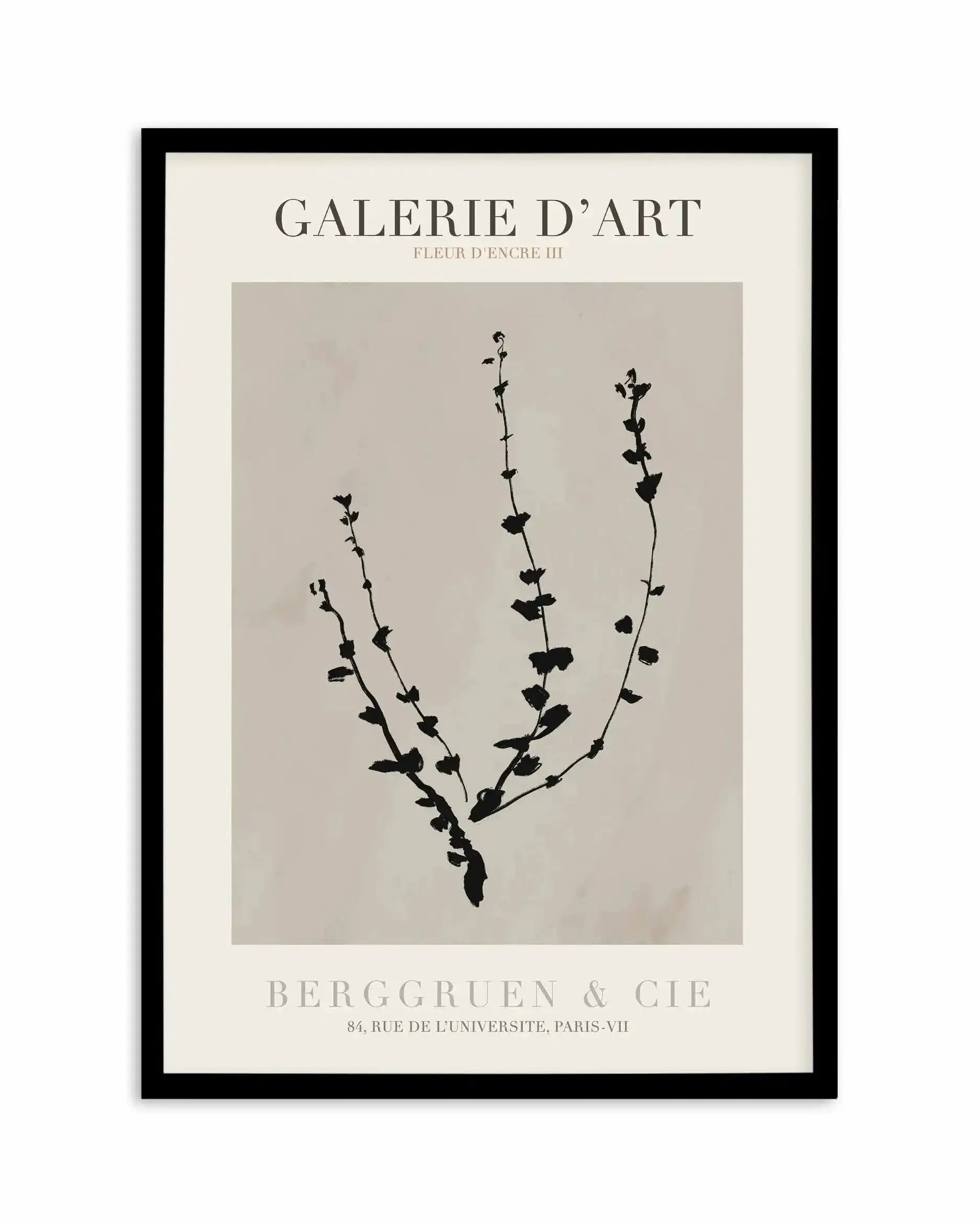 Fleur D'Encre III Art Print-PRINT-Olive et Oriel-Olive et Oriel-A5 | 5.8" x 8.3" | 14.8 x 21cm-Black-With White Border-Buy-Australian-Art-Prints-Online-with-Olive-et-Oriel-Your-Artwork-Specialists-Austrailia-Decorate-With-Coastal-Photo-Wall-Art-Prints-From-Our-Beach-House-Artwork-Collection-Fine-Poster-and-Framed-Artwork
