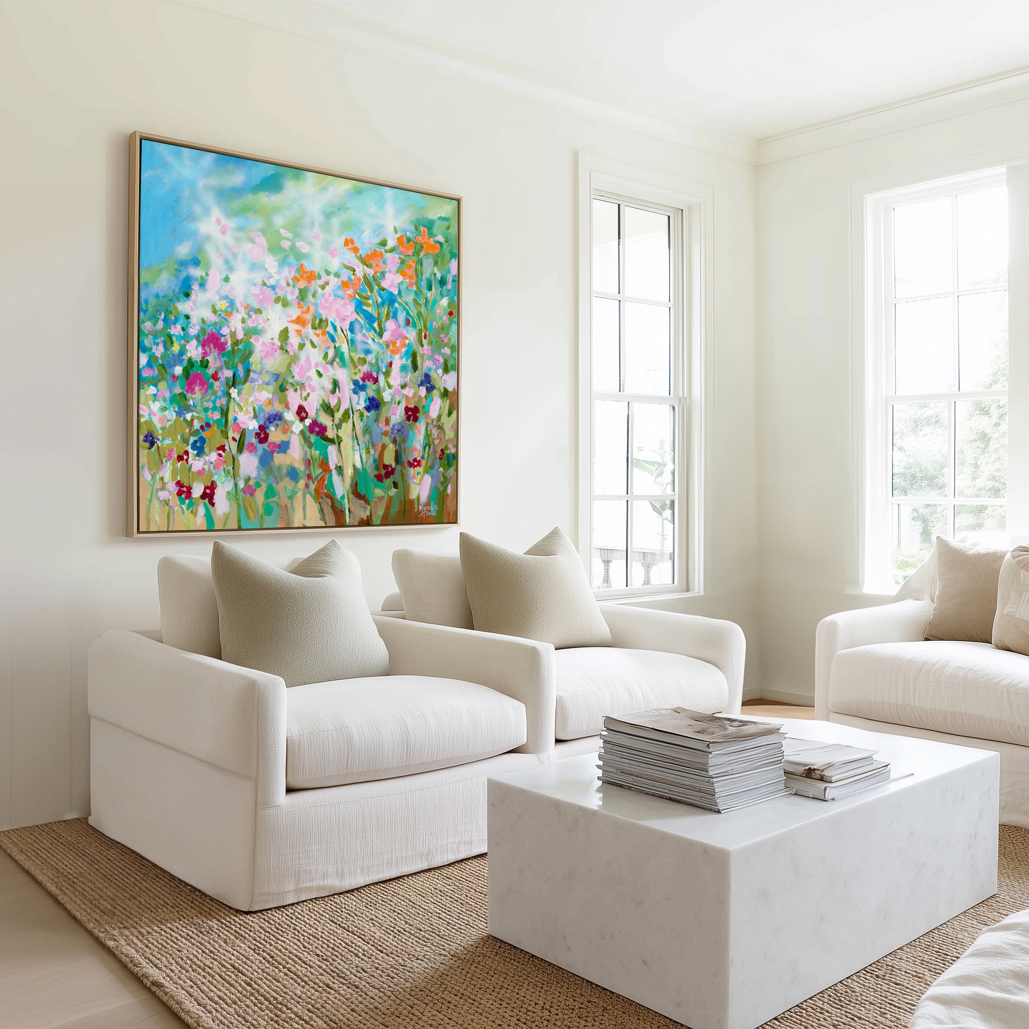 Flower Break Dance by Meredith Howse | Framed Canvas Art Print