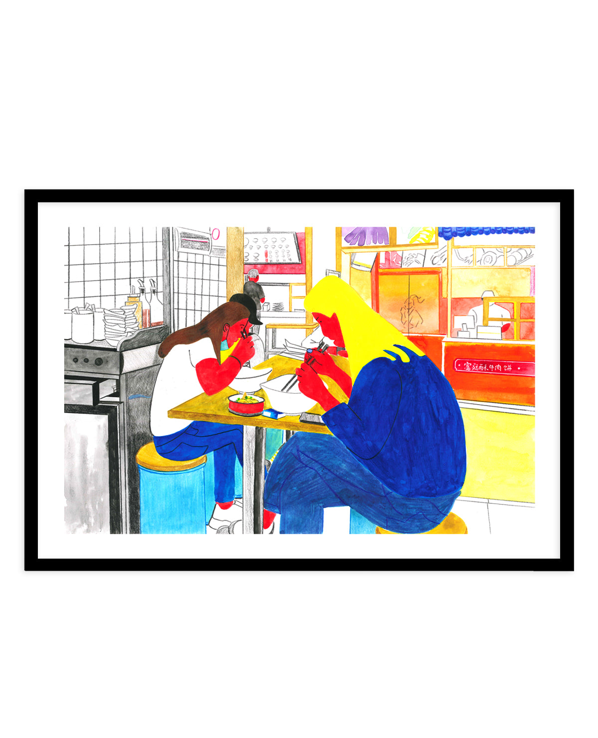 Friends Eating Noodles by Zhigang Zhang | Art Print