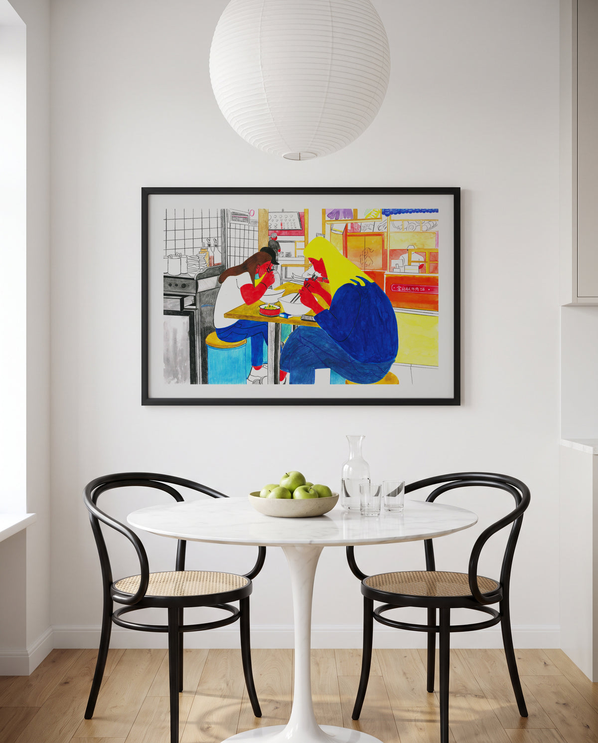 Friends Eating Noodles by Zhigang Zhang | Art Print