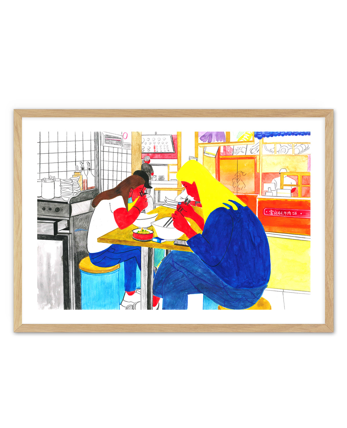 Friends Eating Noodles by Zhigang Zhang | Art Print