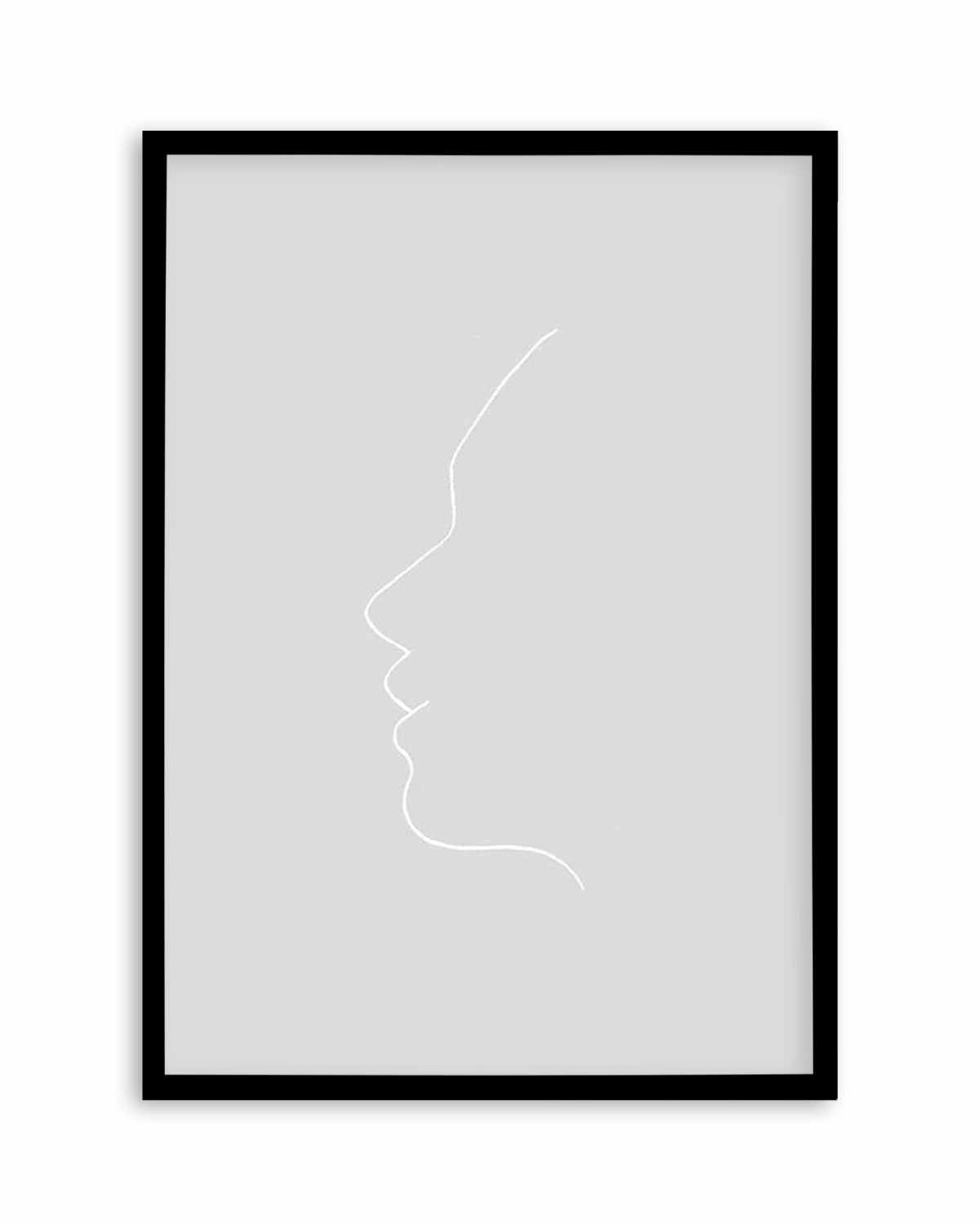 Face On Grey | Line Art Art Print