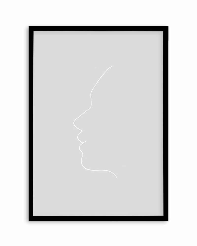 Face On Grey | Line Art Art Print
