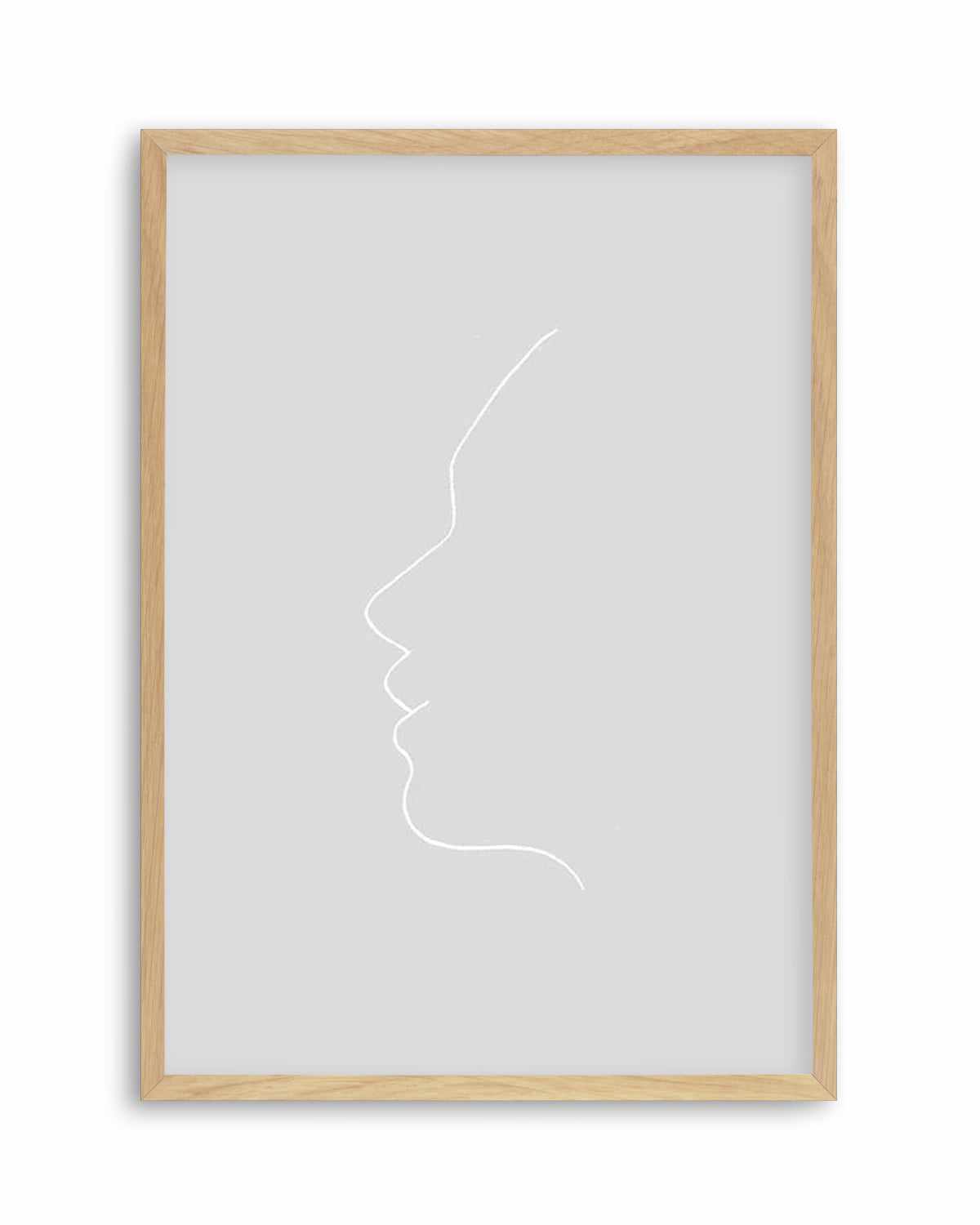 Face On Grey | Line Art Art Print