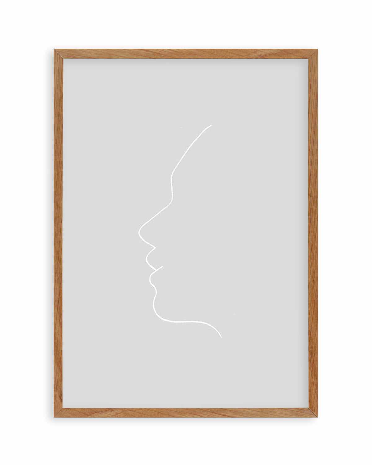 Face On Grey | Line Art Art Print