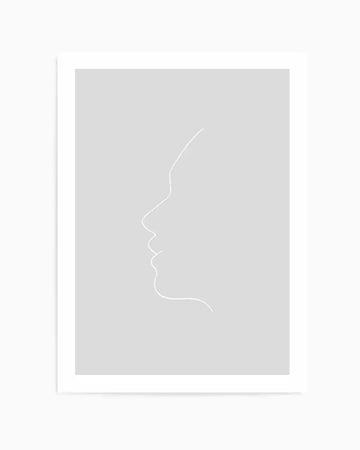 Face On Grey | Line Art Art Print from Olive et Oriel where you can shop wallpaper and artworks online