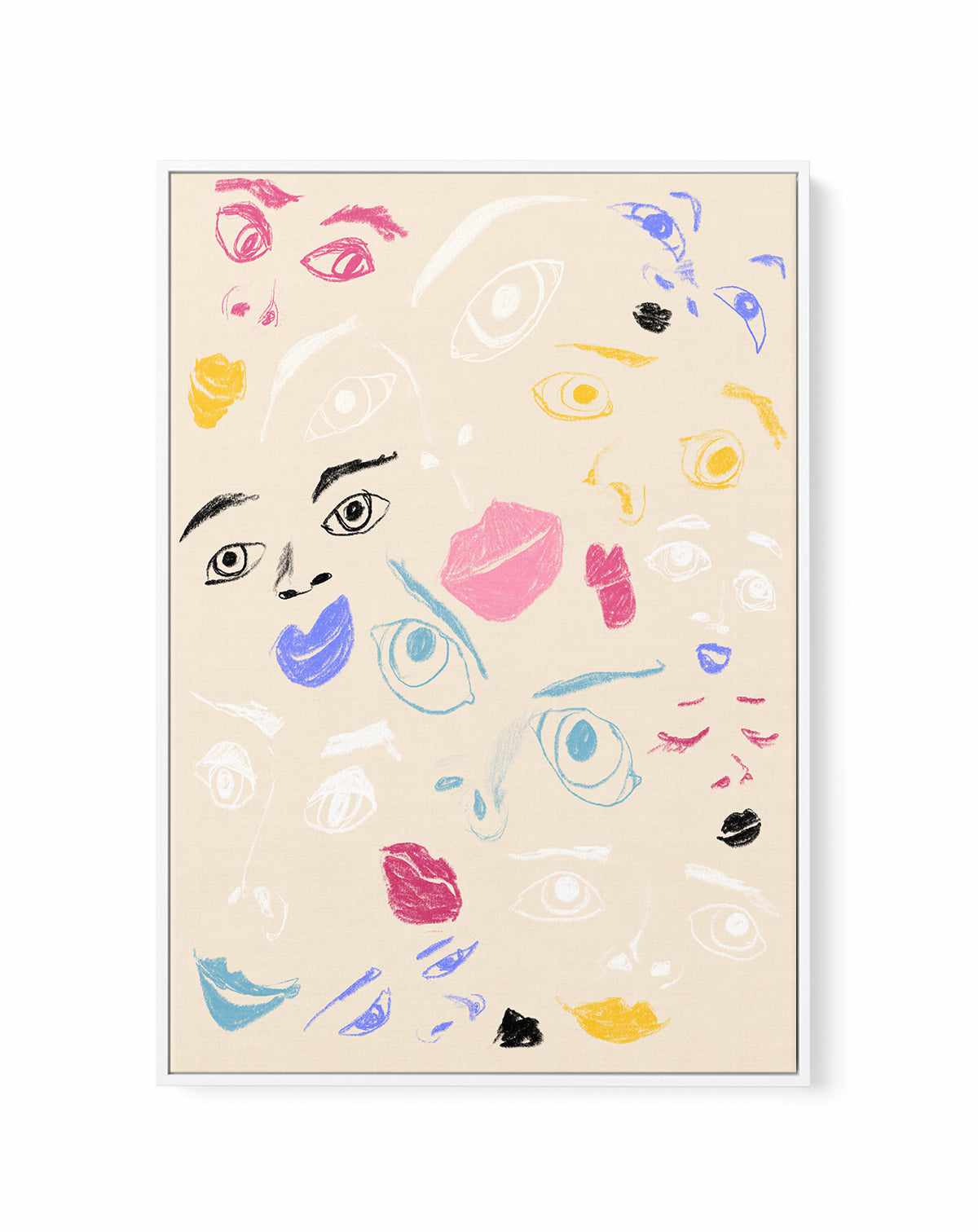 Faces by Jenny Liz Rome | Framed Canvas Art Print